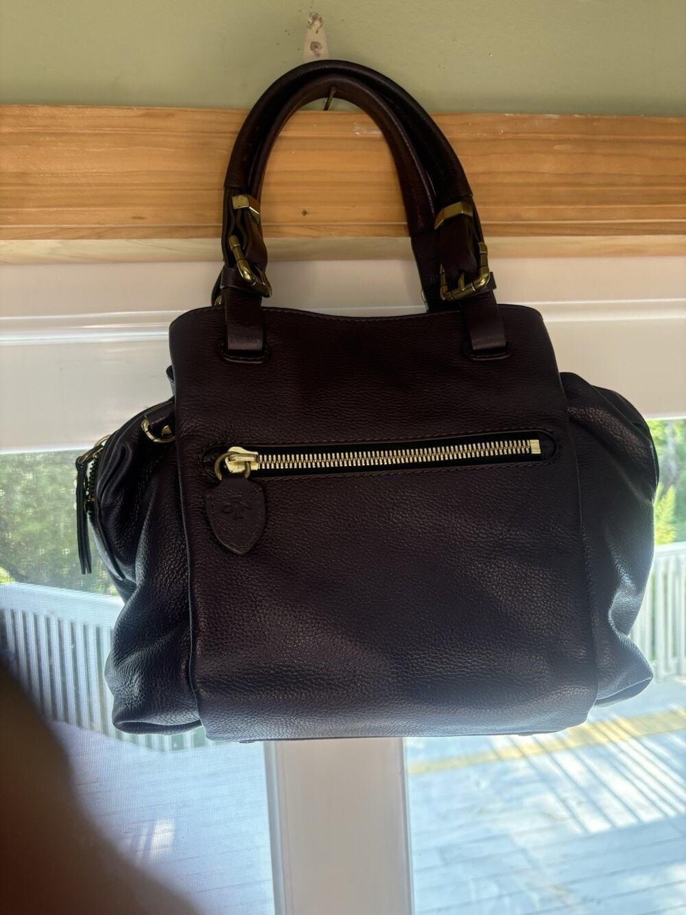 Oryany Vintage Purple Leather Satchel / Shoulder Bag